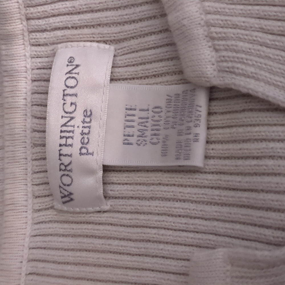 Worthington 3/4 sleeved cream color sweater in Petite Small. - Picture 4 of 8